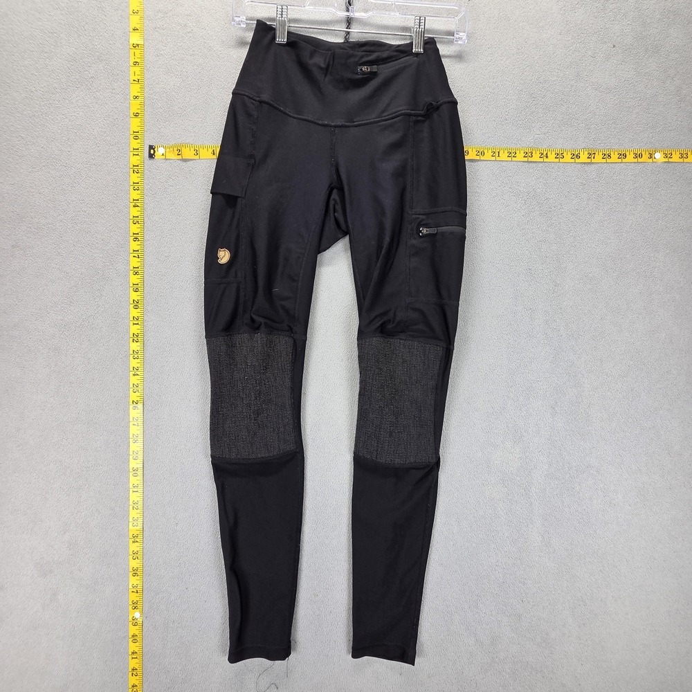 Fjallraven Pants Womens XS Black Abisko‎ Trekking Leggings Highrise Hiking Cargo